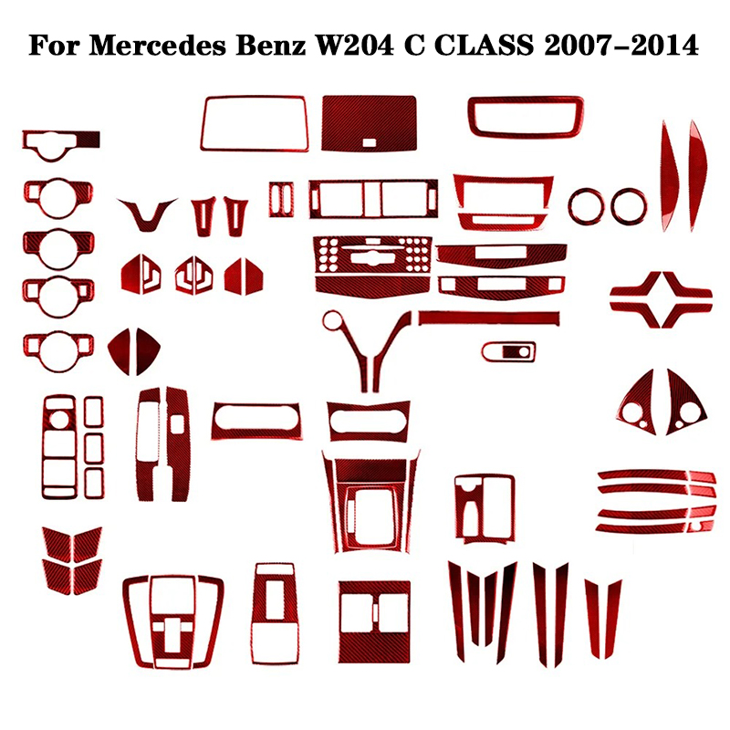 Lighting Decor Inc - Carbon Fiber Red Stickers For Mercedes