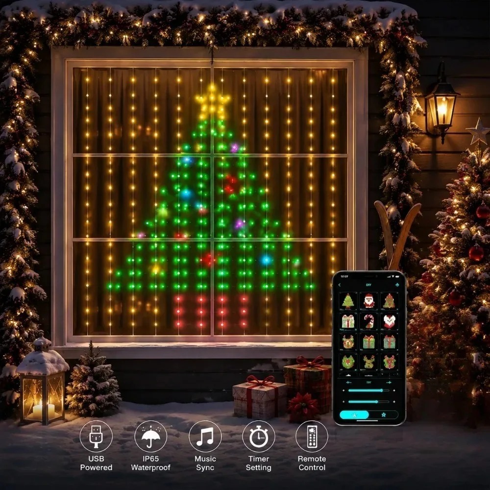 Lighting Decor For Home - LED Pixel Curtain Lights Bluetooth APP