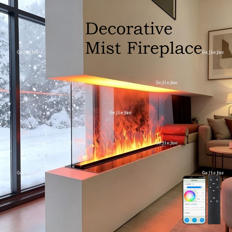 Lighting Effect Home Decor - Flame Effect Humidifier Fireplace,Non-Heating Decorative Mist