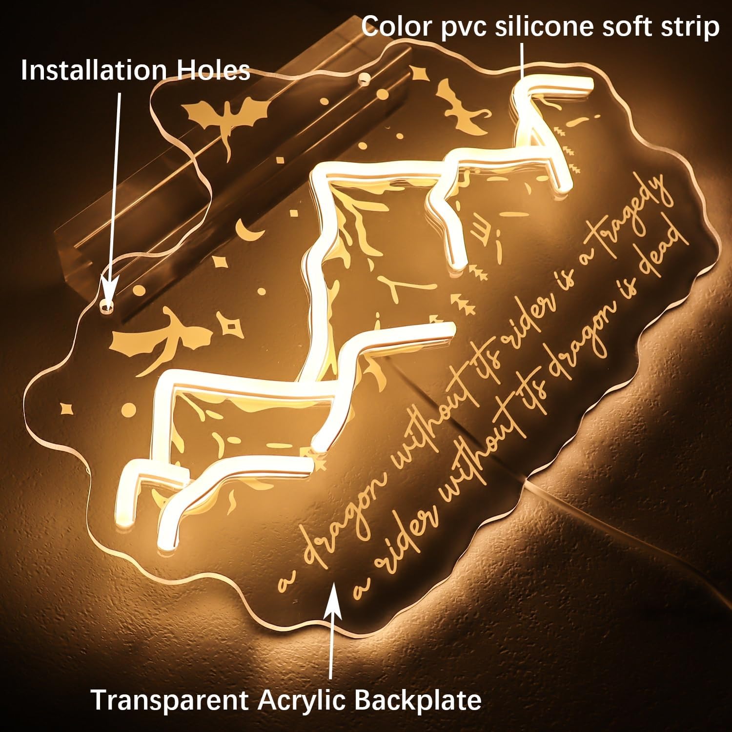 Fourth Wing Fantasy Glow Drago - Ambient Lighting Decor For Room ulasan dan harga