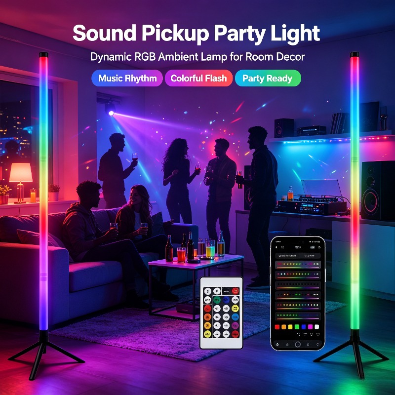 2 Pack RGB LED Corner Floor La - Ambient Lighting Decor For Room ulasan dan harga