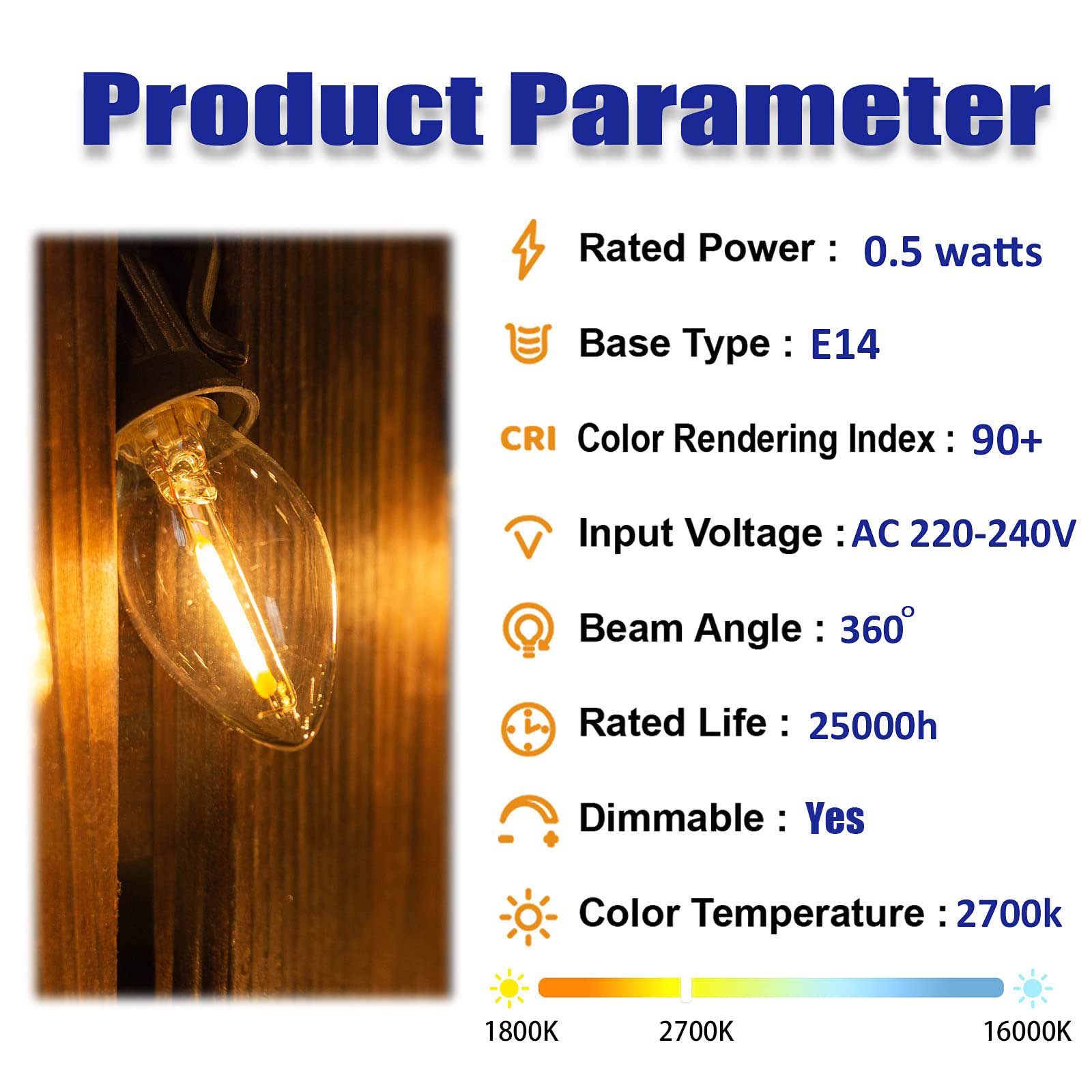 Edison Led Candle Light Bulb E - Lighting Effect Home Decor ulasan dan harga