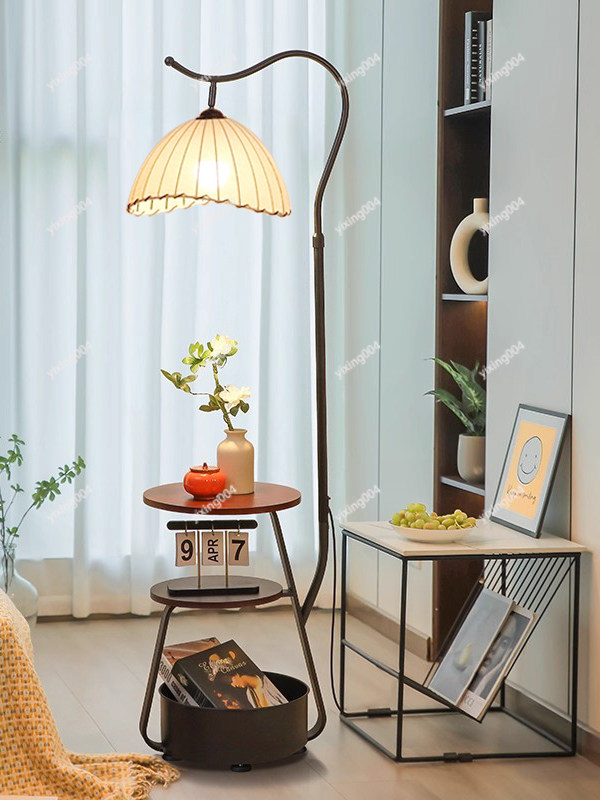 Retro Floor Lamp with Storage  - Ambient Lighting Decor For Room ulasan dan harga