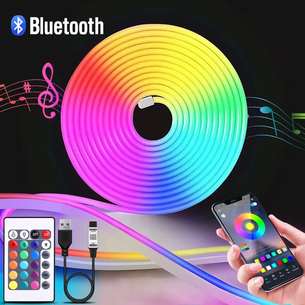 1-5m RGB LED Neon Strip Light  - Lighting Decor For Home ulasan dan harga